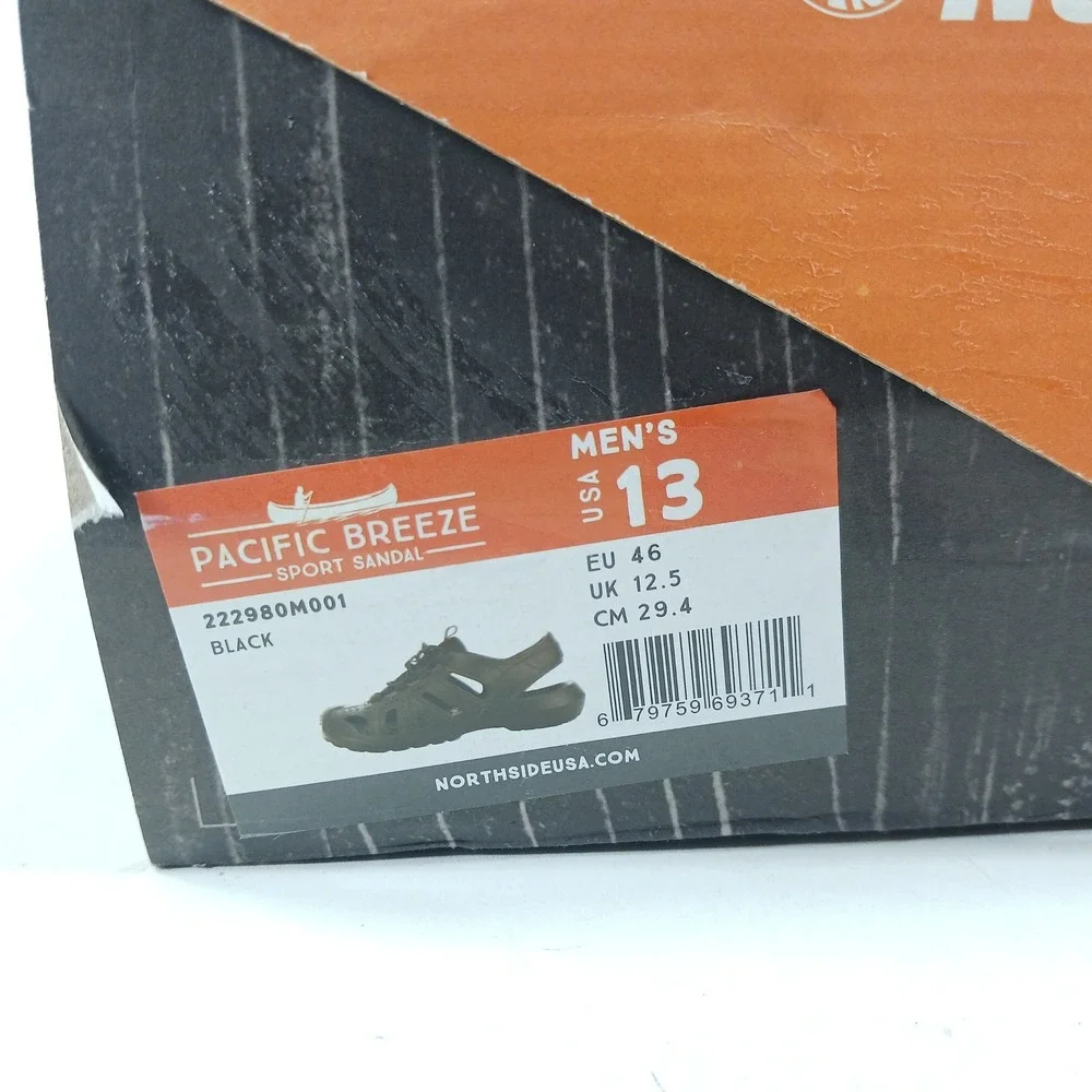 Northside Pacific Breeze Sport Sandals Mens 13 Black Water Shoes‎ 222980M001